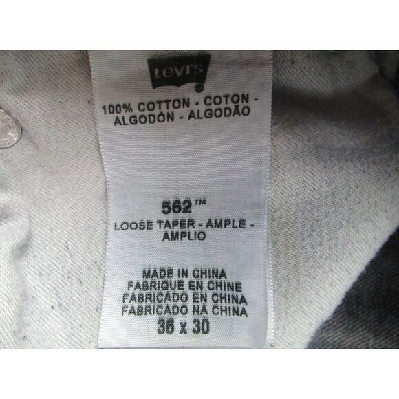 Levis Jeans 562 Mens Size 36x30 (36x27) Black Label Denim 5 Button Fly Dark Wash - Picture 3 of 14